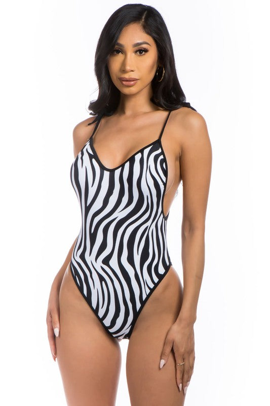 Zebra Print Swimsuit