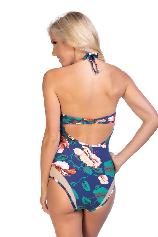 Navy Floral Swimsuit