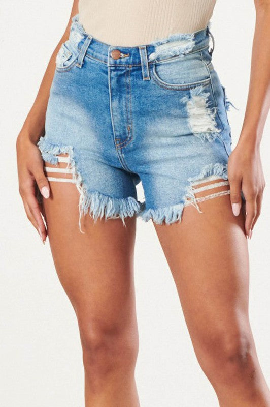 Distressed Vintage Denim Short