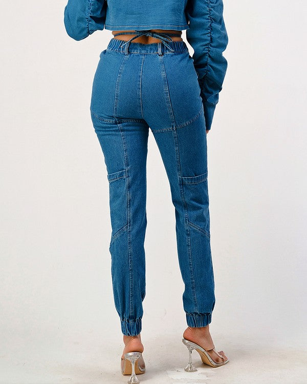 Long denim pants