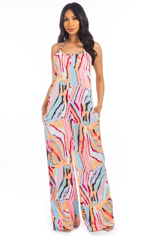 Colorful Print Jumpsuit