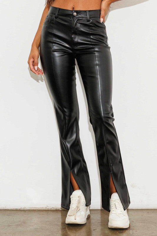 Leather Pants Front Slit