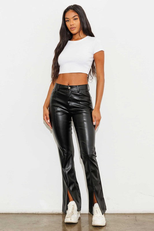 Leather Pants Front Slit