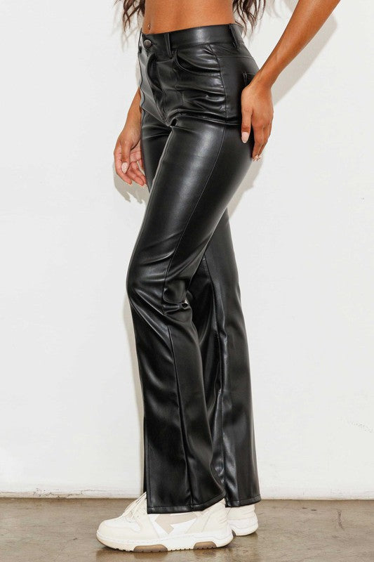 Leather Pants Front Slit