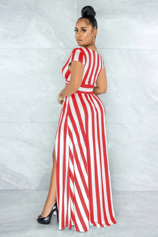 Long Short Sleeves Maxi Dress