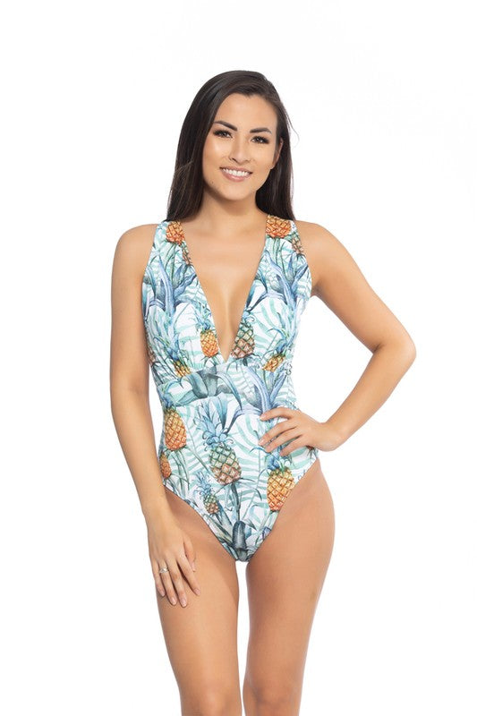 Pineapple Print Swimsuit