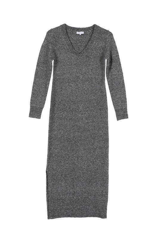 V-Neck Sweater Dress