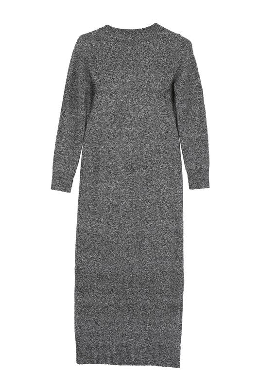 V-Neck Sweater Dress