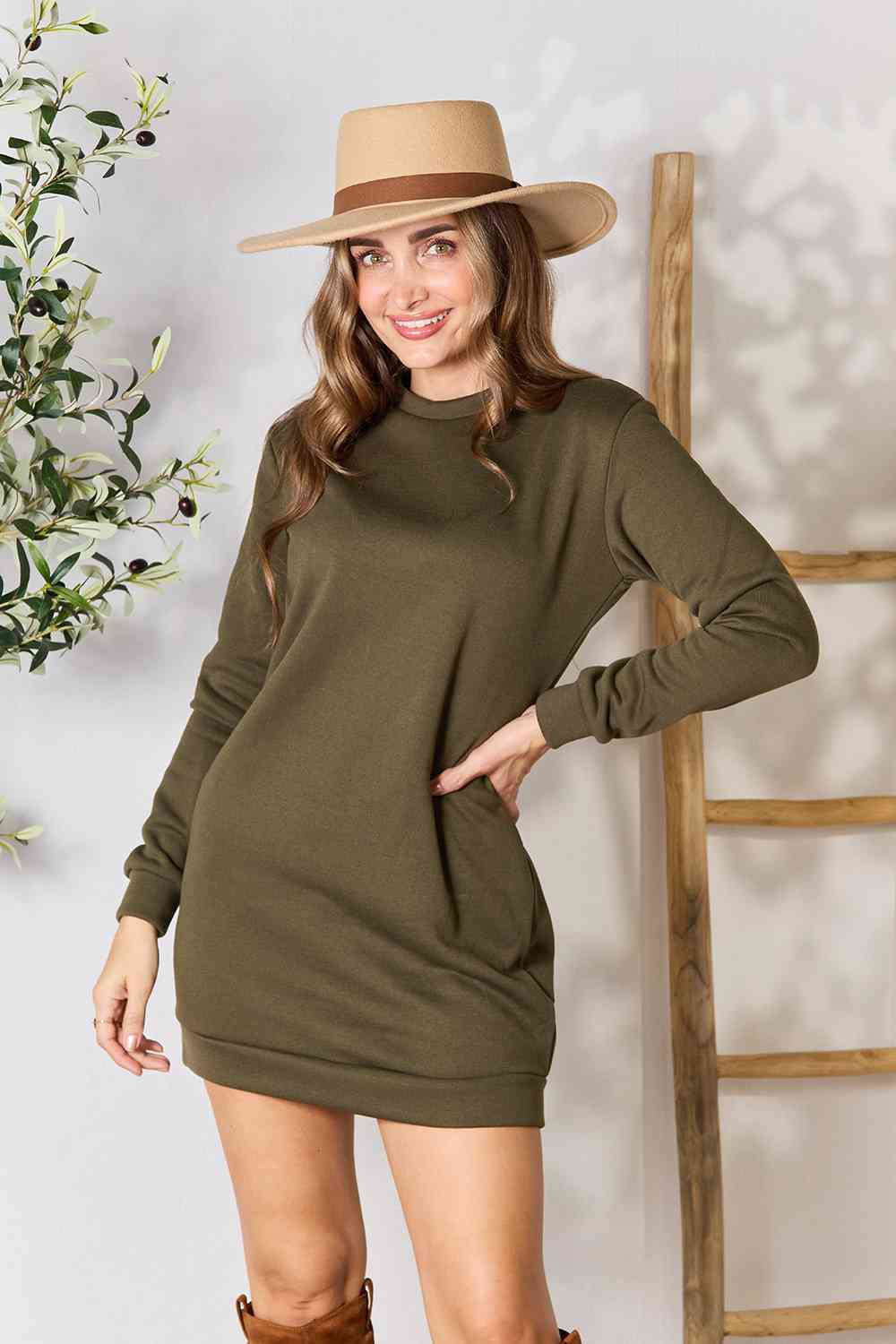 Long Sleeve Mini Dress with Pockets